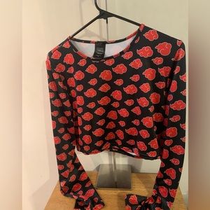 Naruto Size XL long sleeve crop top NWT